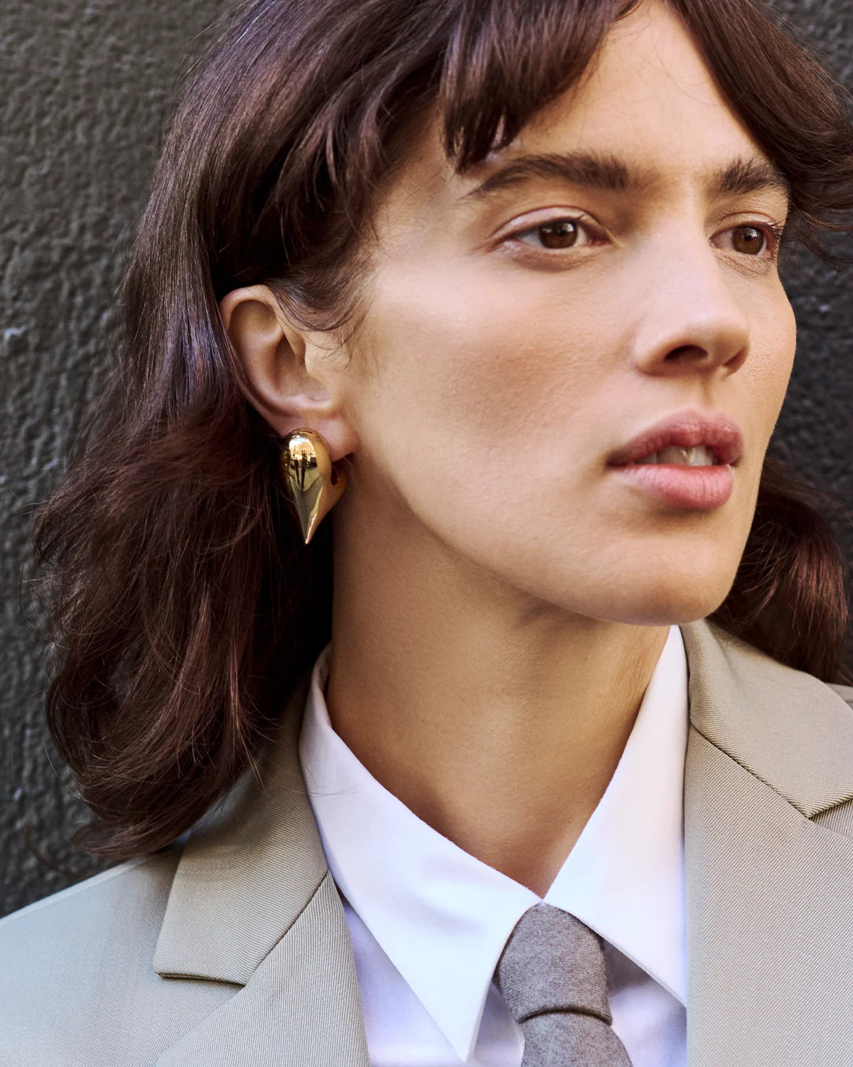 GOLD PUFER HEART EARRINGS