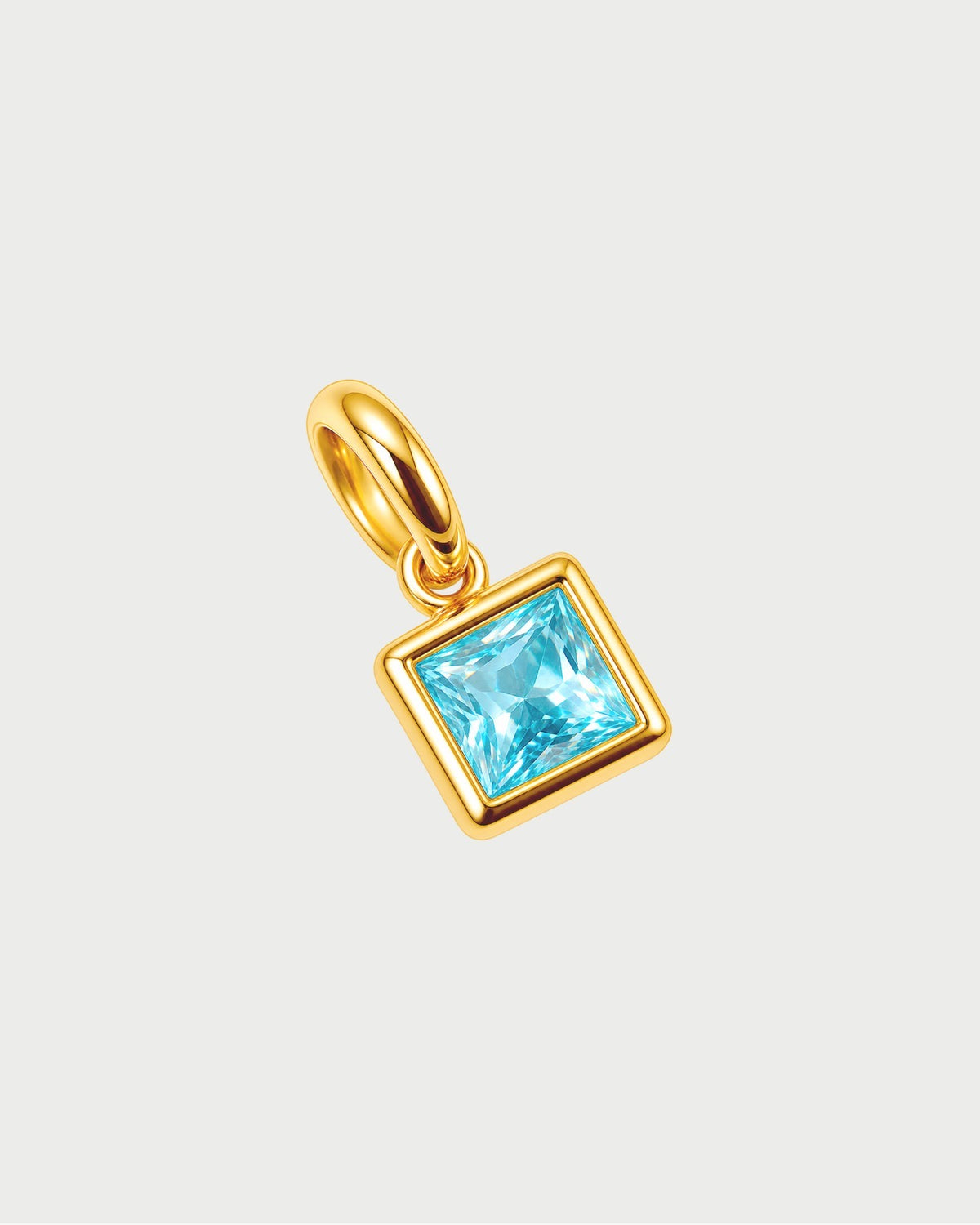 SQUARE ZIRCONIA BABY BLUE CHARM