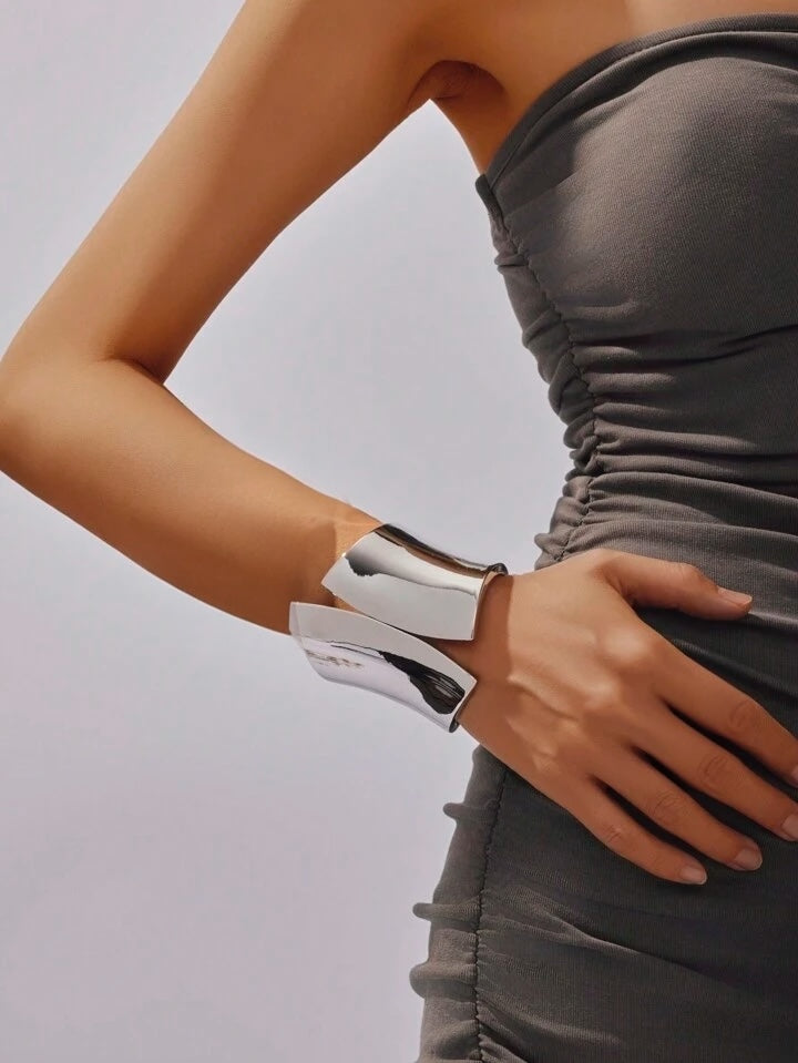 SILVER XXL HORIZON CUFF