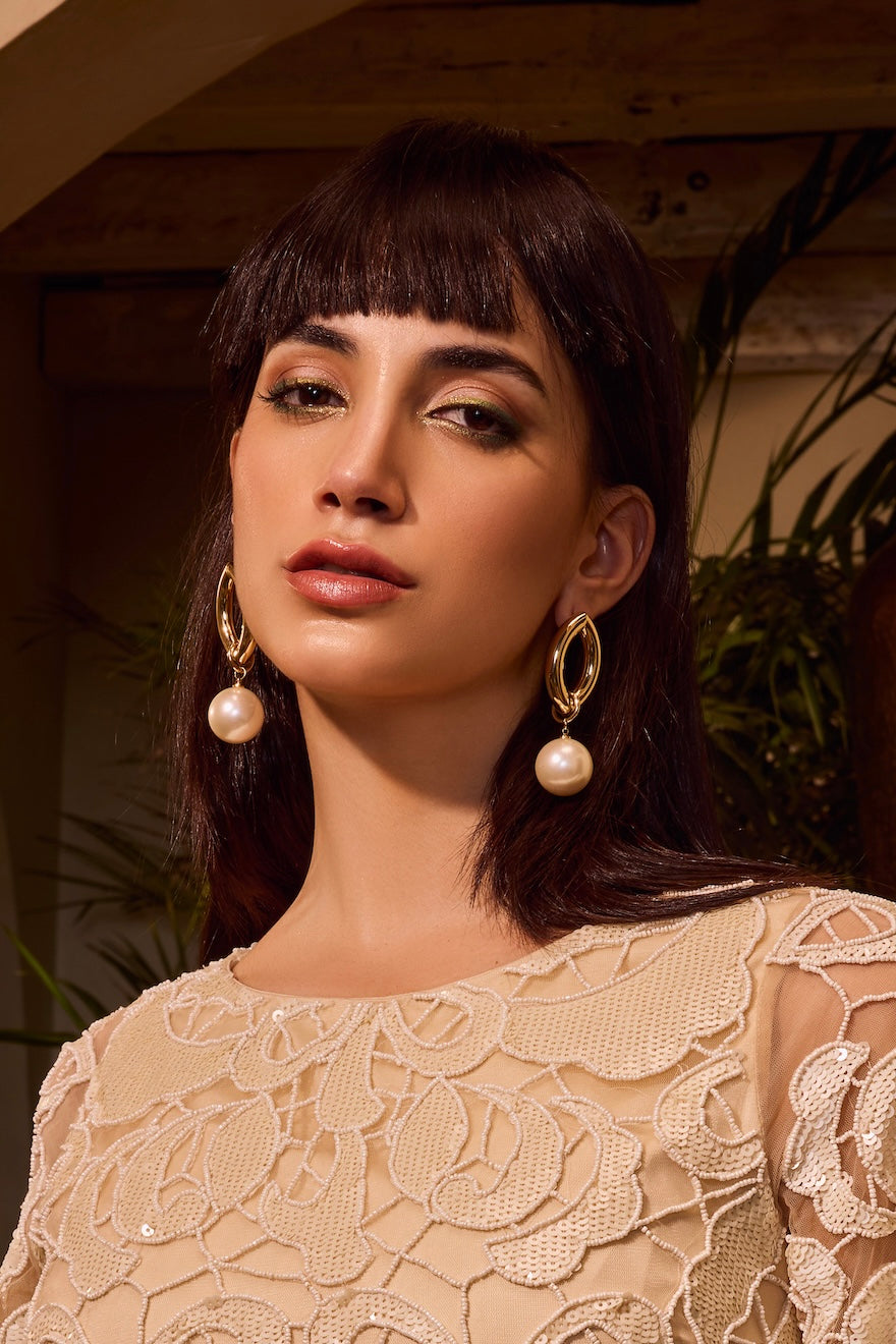 AEQEA PEARL BLOSSOM DROP EARRINGS
