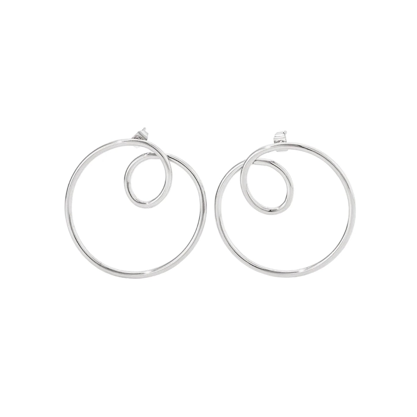 SILVER SWIRLY MINI MISMATCHED HOOPS - AEQEA