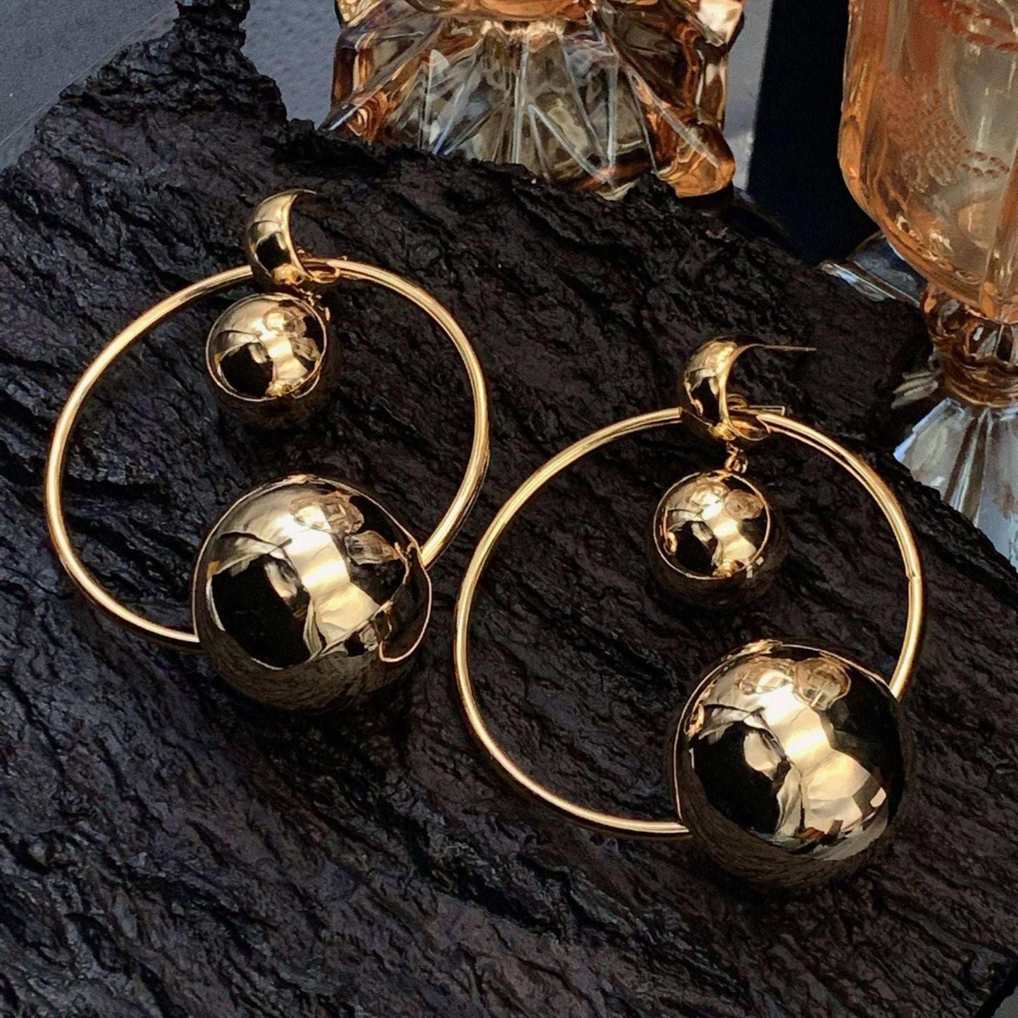 EMMY ROSSUM - CELESTIAL ORB EARRINGS - AEQEA