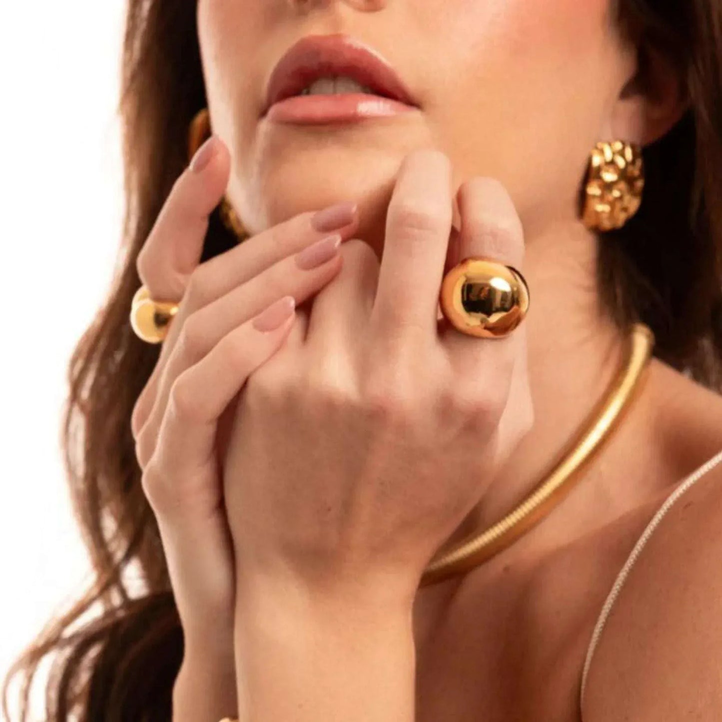 SILVER L SOLAR DOME RING - AEQEA