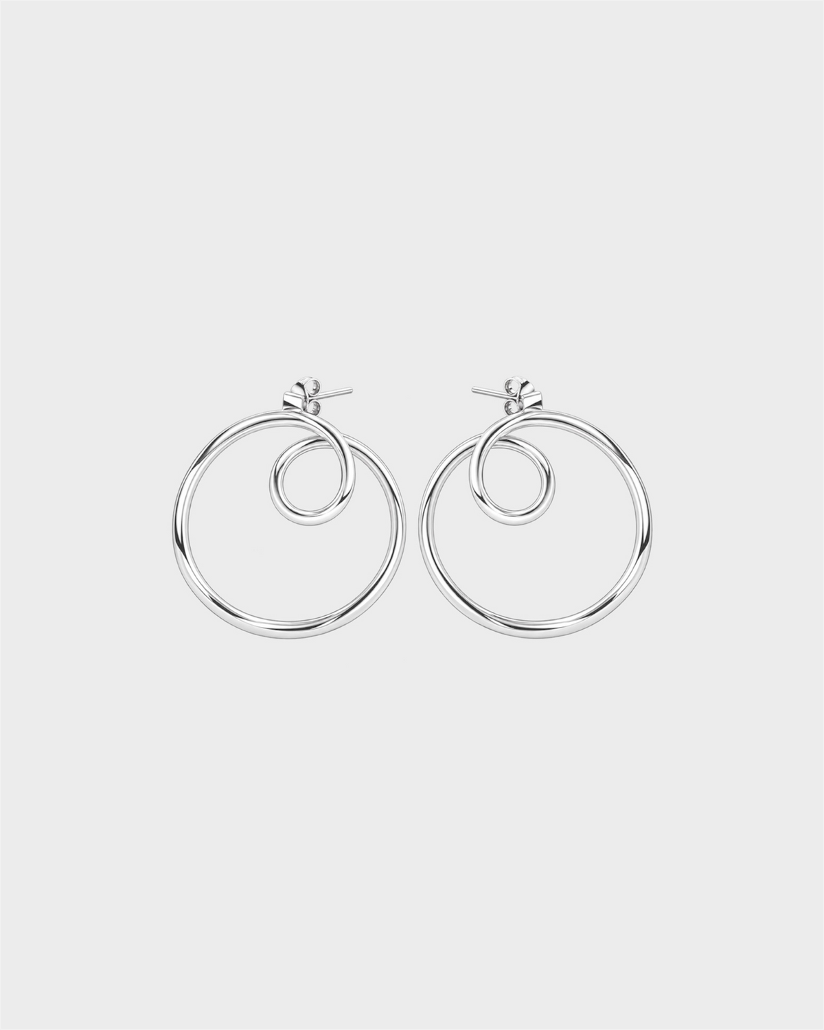 SILVER SWIRLY MINI MISMATCHED HOOPS