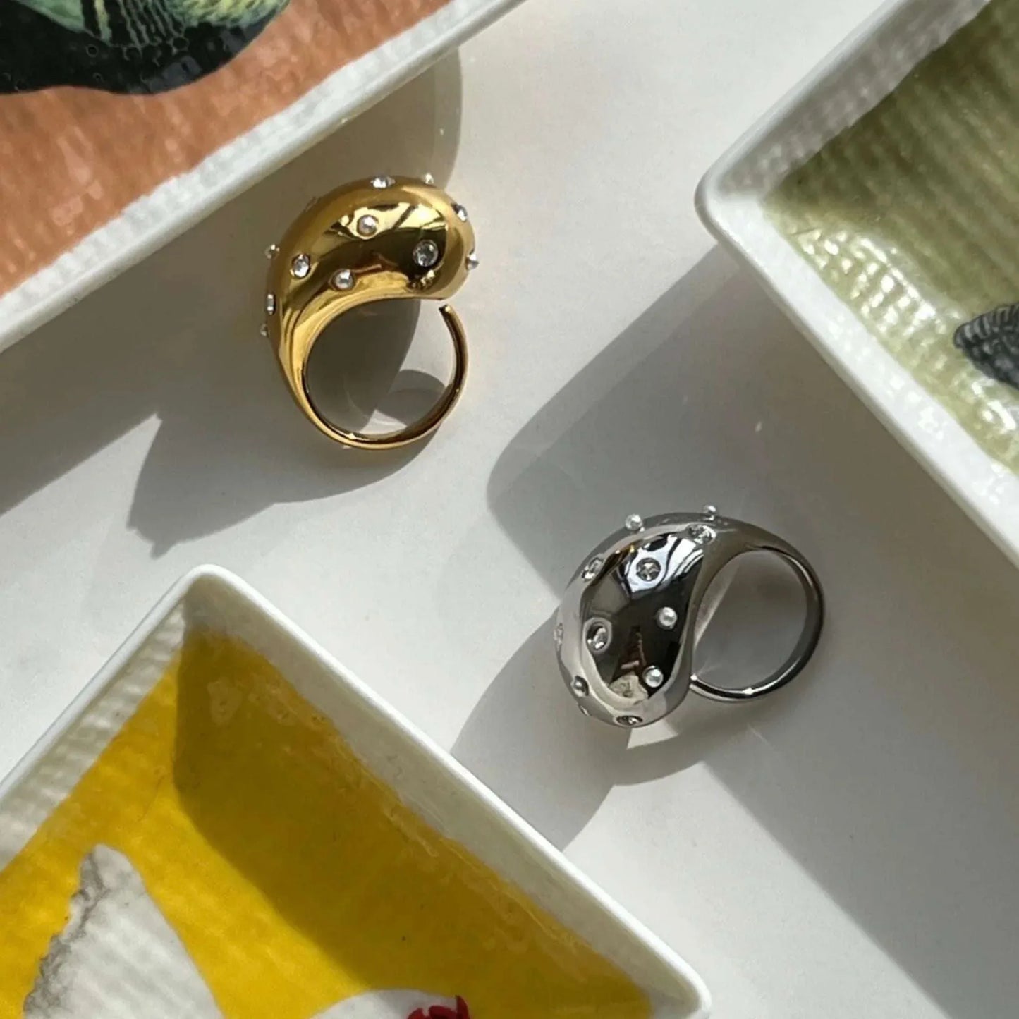SILVER PEARL CASCADE RING - AEQEA