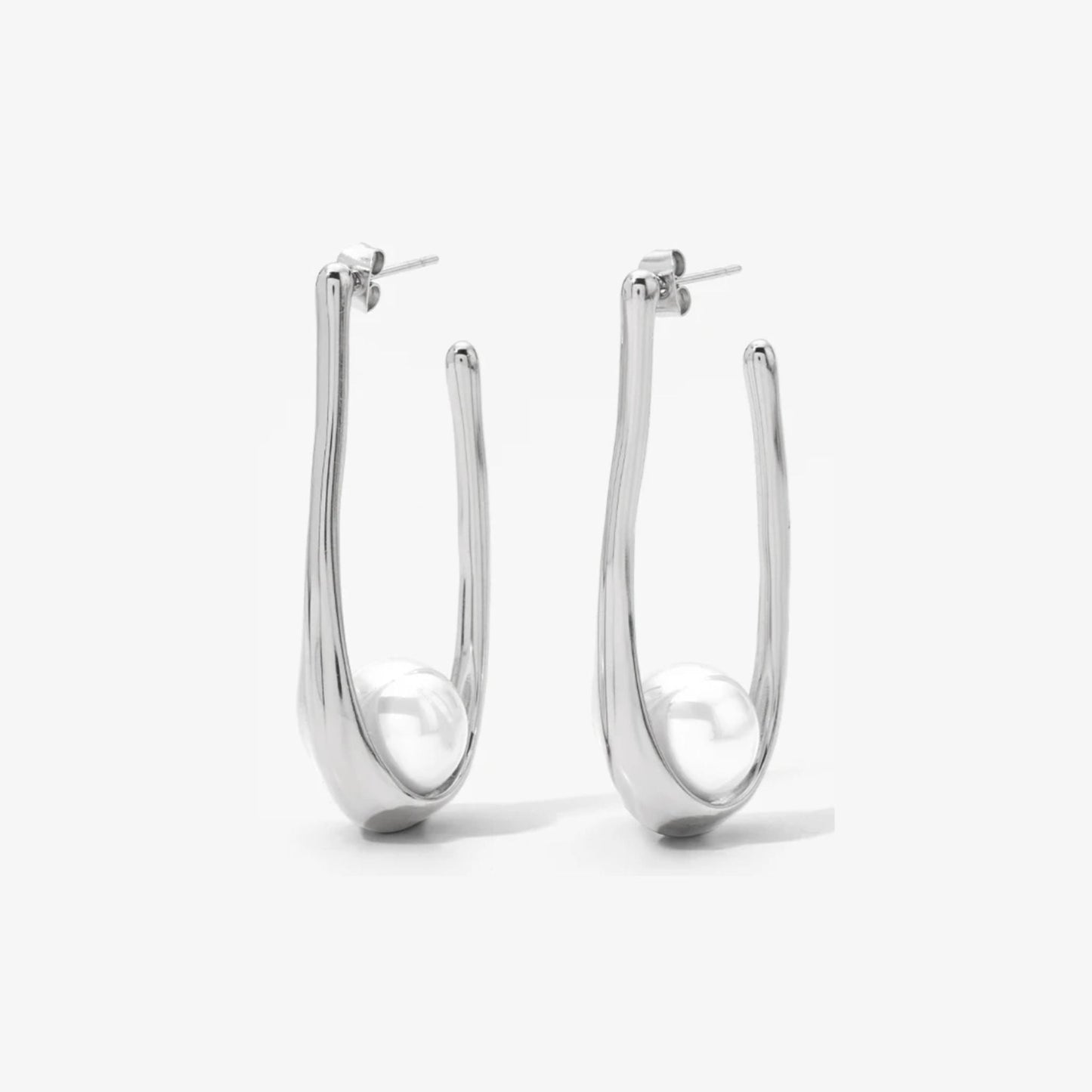 SILVER DROPLET EARRINGS - AEQEA