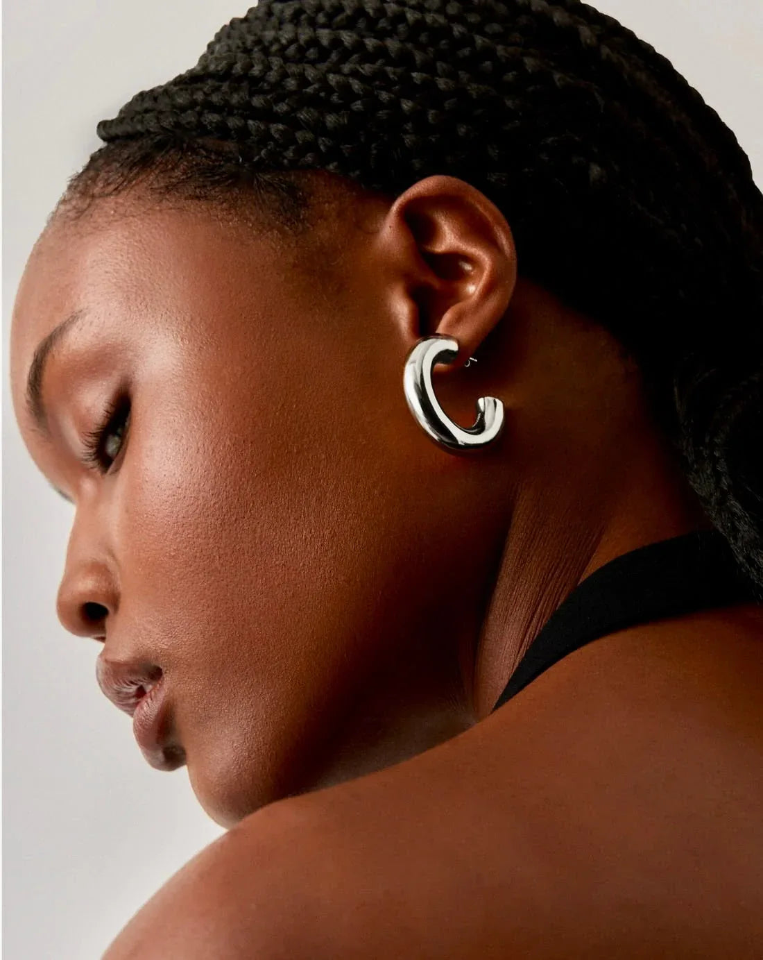 SILVER CASEY HOOPS - AEQEA