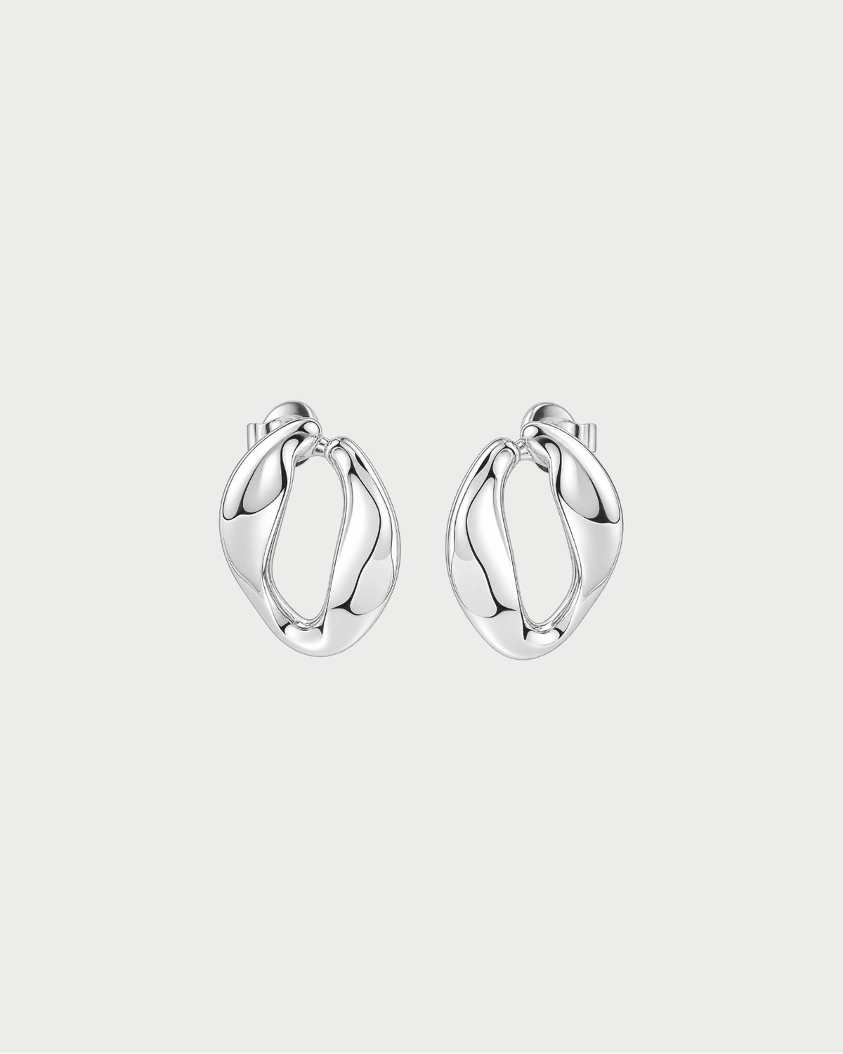 SILVER MINI LINK HOOPS