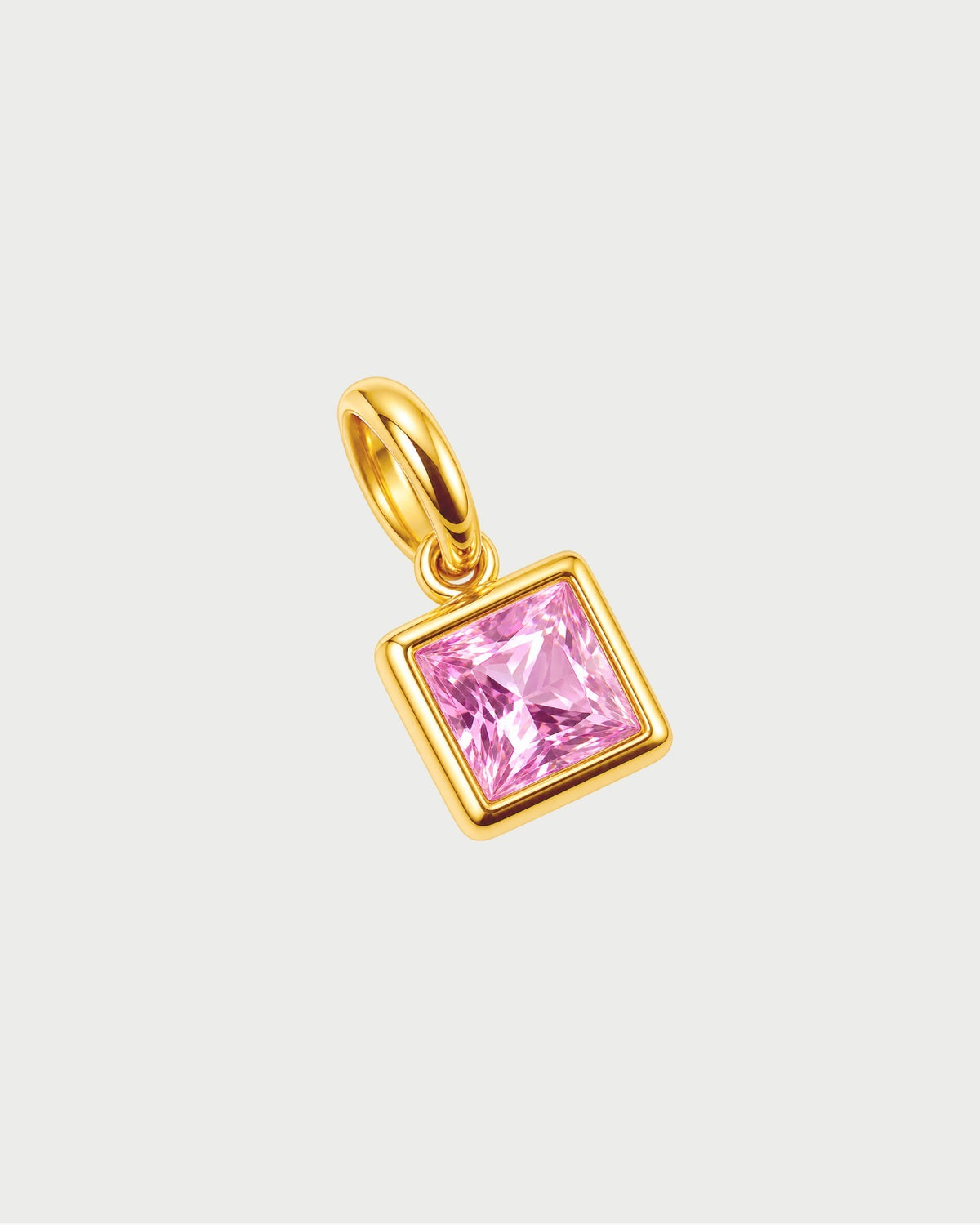SQUARE ZIRCONIA BABY PINK CHARM
