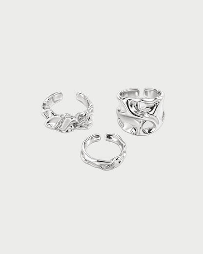 SILVER STACEY STACK RING