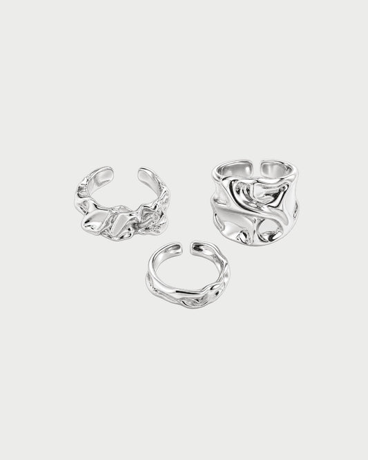 SILVER STACEY STACK RING