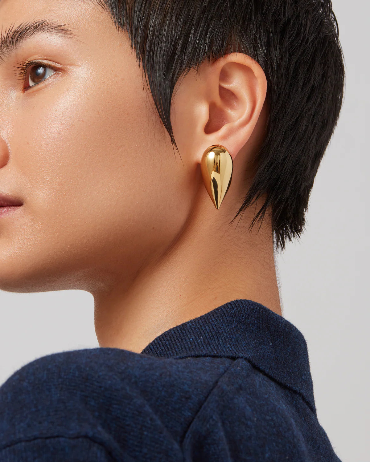 GOLD PUFER HEART EARRINGS