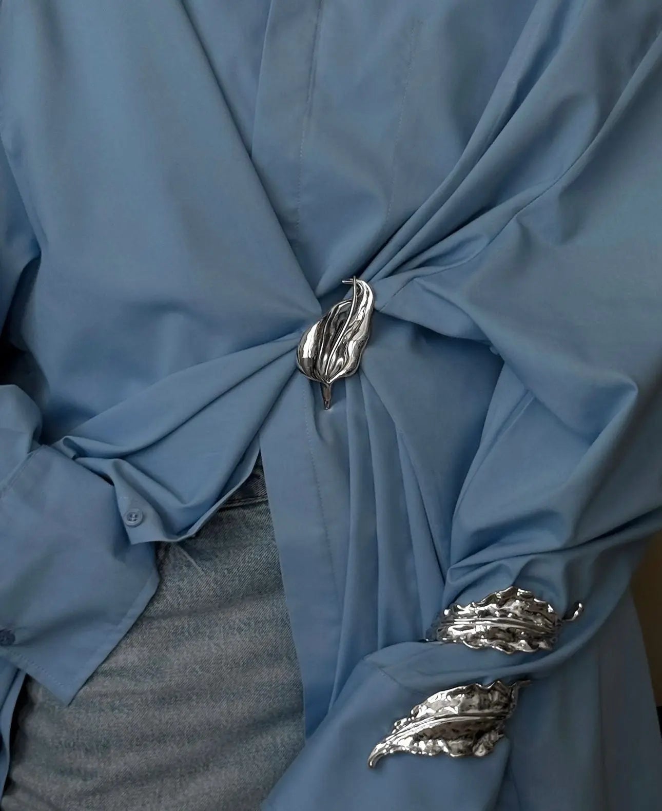SILVER STATEMENT LEAF CUFF AEQEA