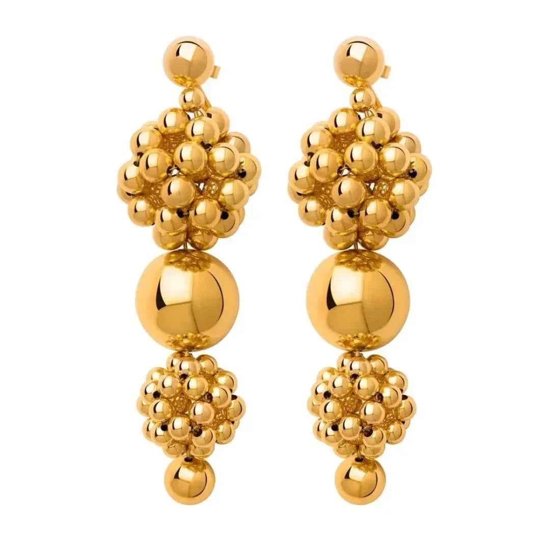 GOLDEN SPHERE CASCADE EARRINGS - AEQEA