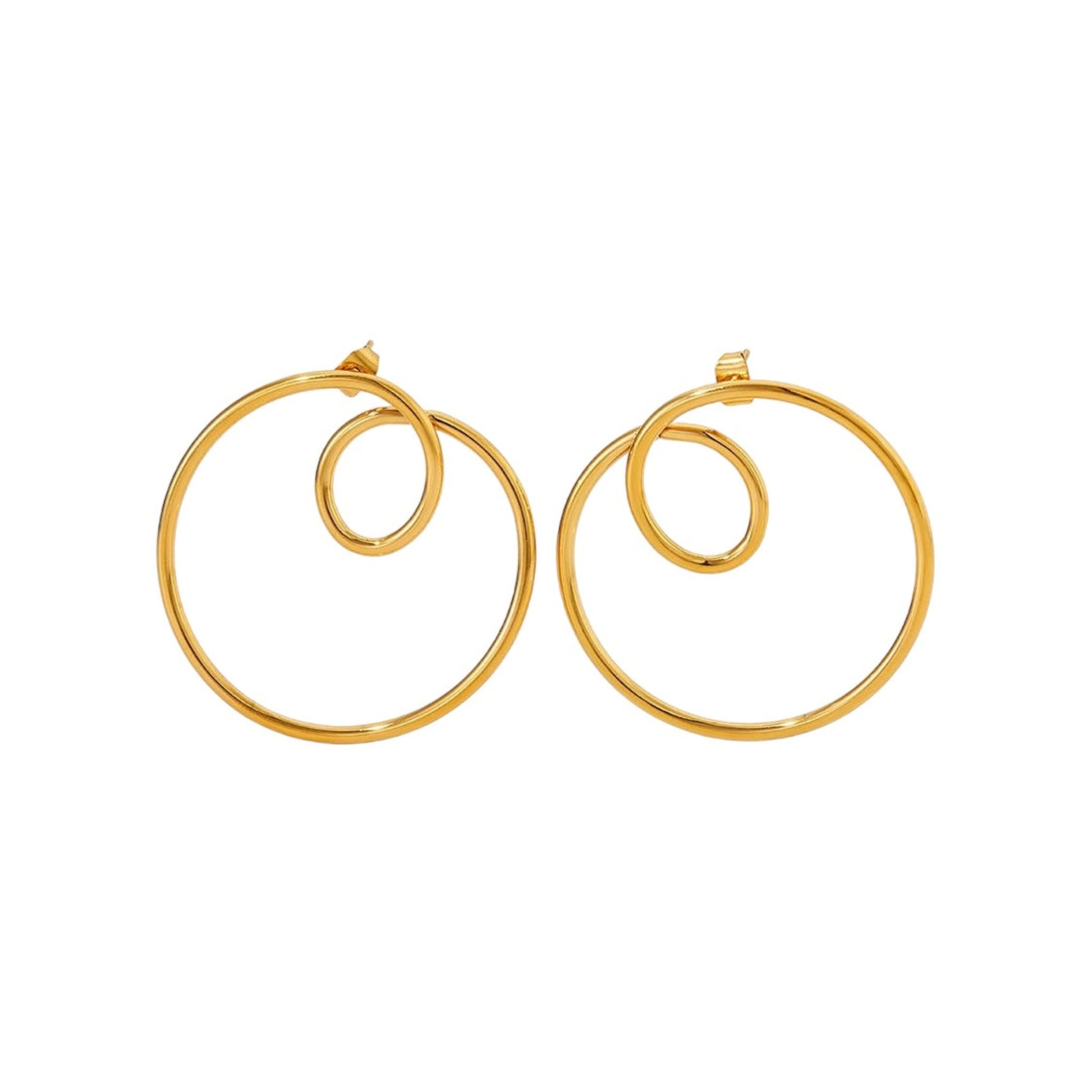 AEQEA GOLD SWIRLY MISMATCHED HOOPS