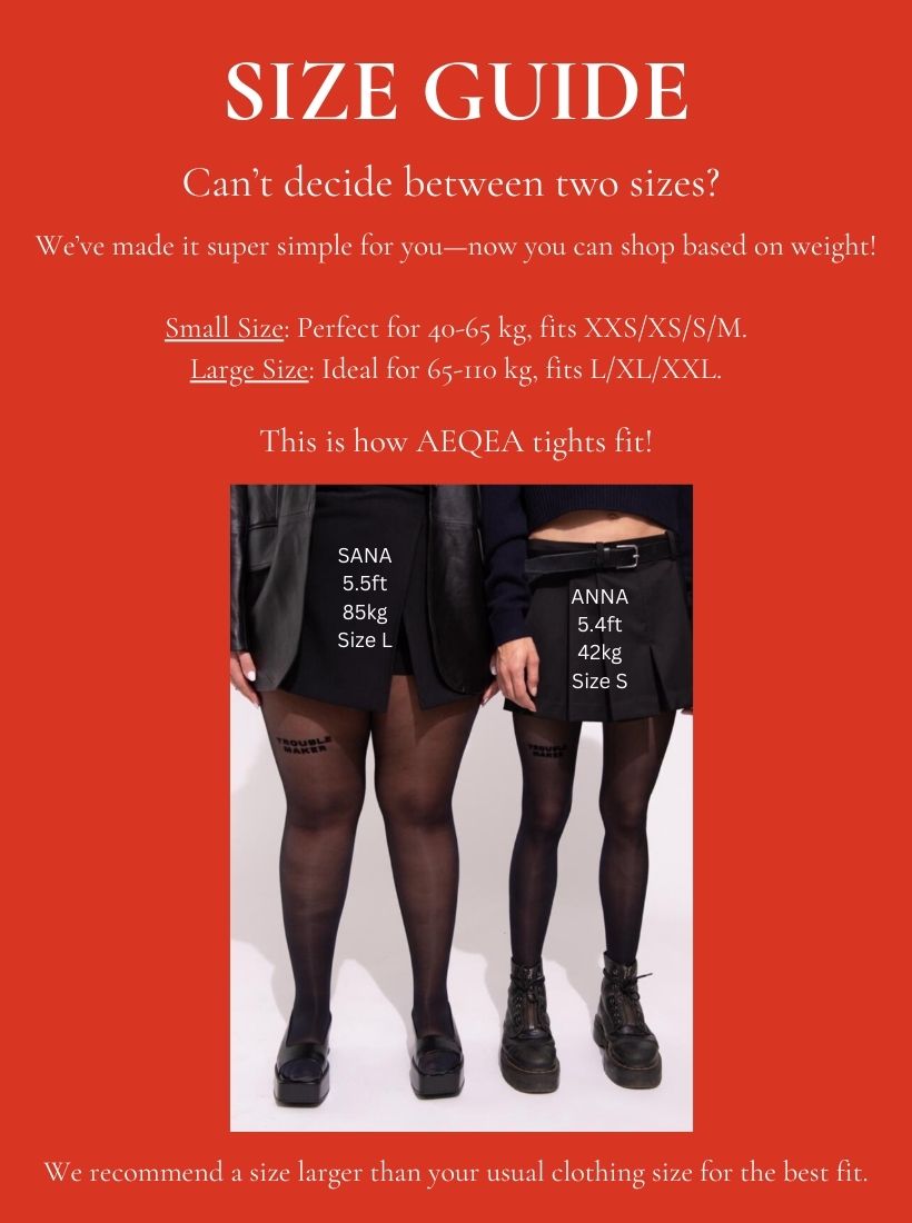 AEQEA TIGHTS SIZE GUIDE