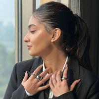 SILVER L SOLAR DOME RING - AEQEA