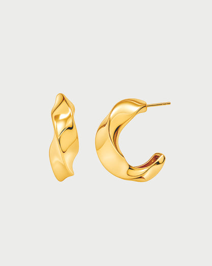 SILVER ARRIE TWIST HOOPS