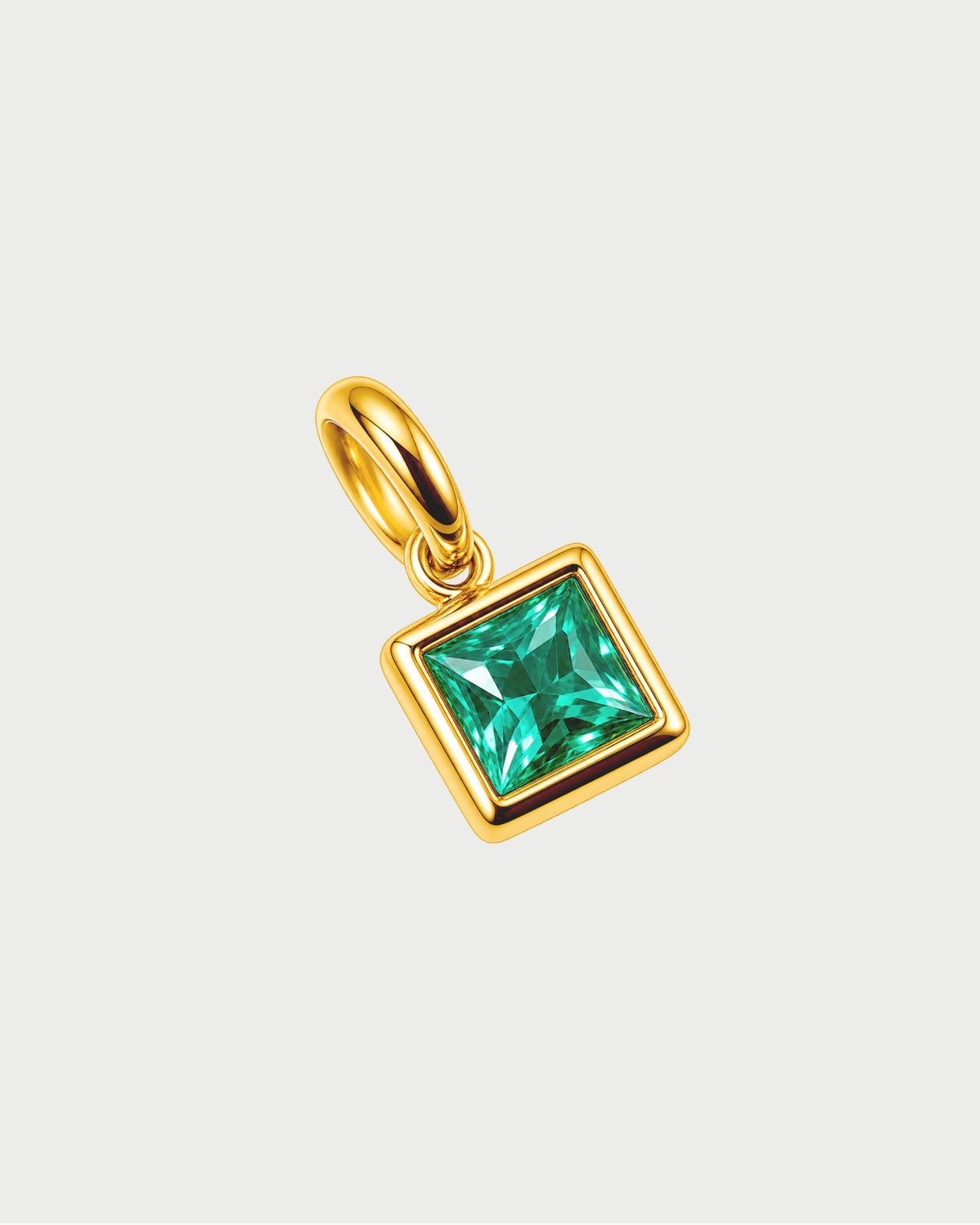 SQUARE ZIRCONIA GREEN CHARM