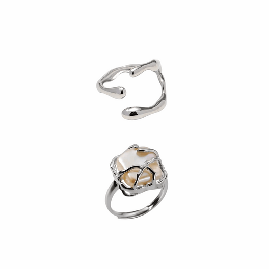 CELESTIAL PEARL WAVE RING  - AEQEA