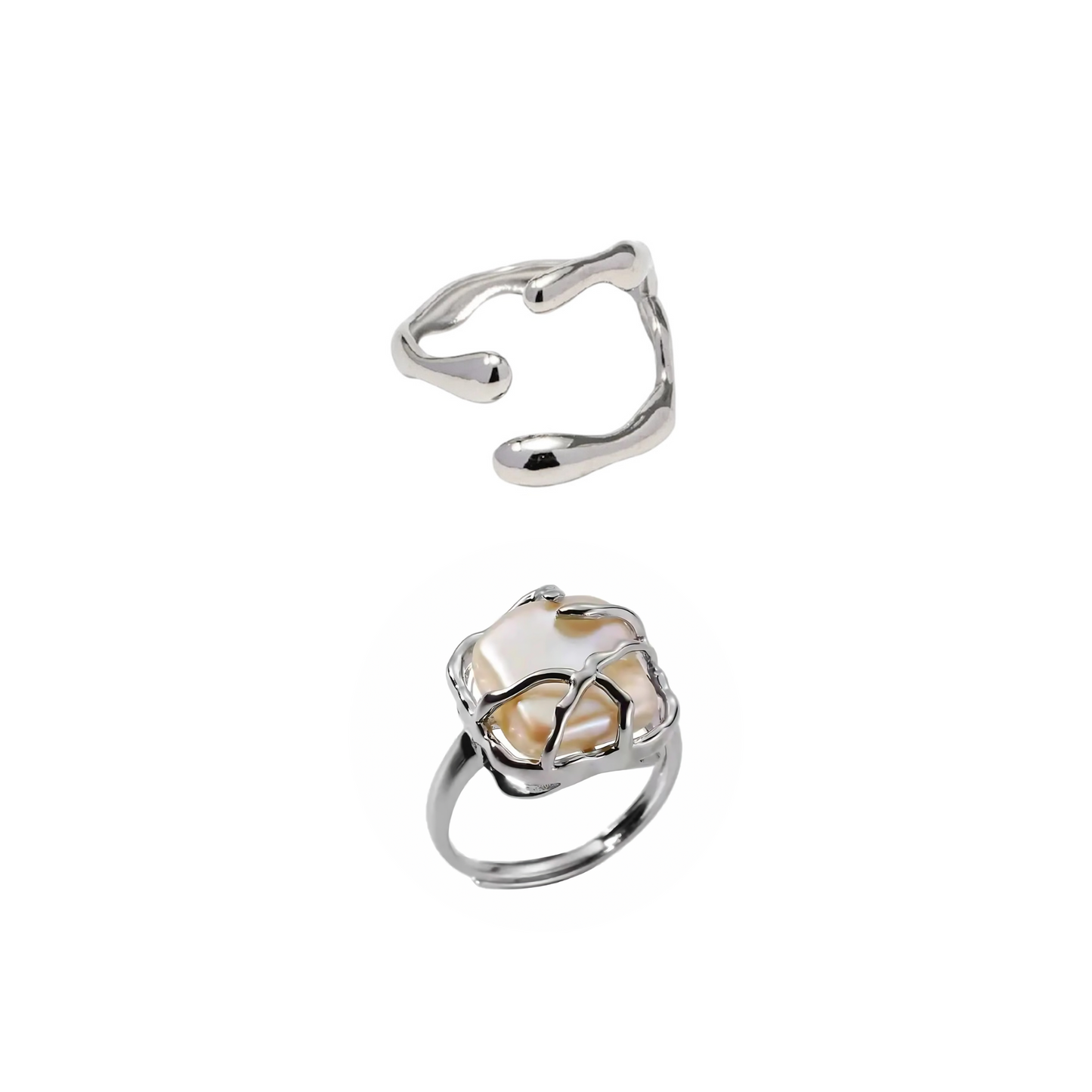 CELESTIAL PEARL WAVE RING  - AEQEA