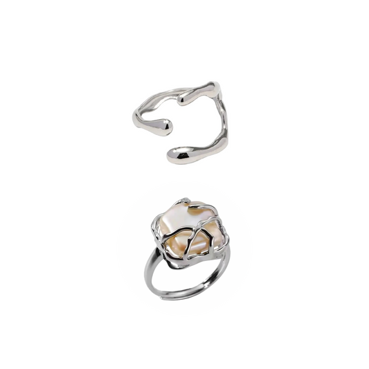 CELESTIAL PEARL WAVE RING  - AEQEA