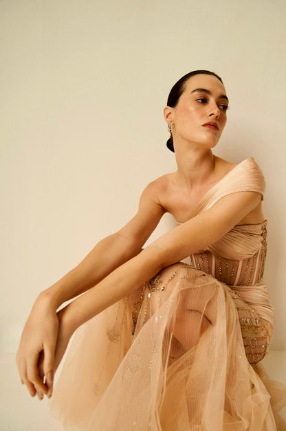 BOUCLES D'OREILLES DOUBLE BOUCLE EN CRISTAL SOLANALES