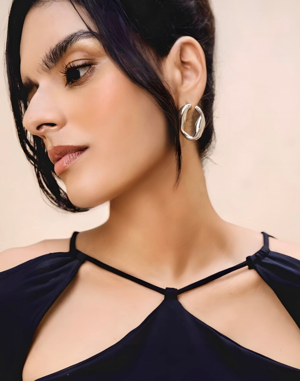 SILVER MINI LINK HOOPS AEQEA