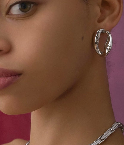 SILVER MINI LINK HOOPS