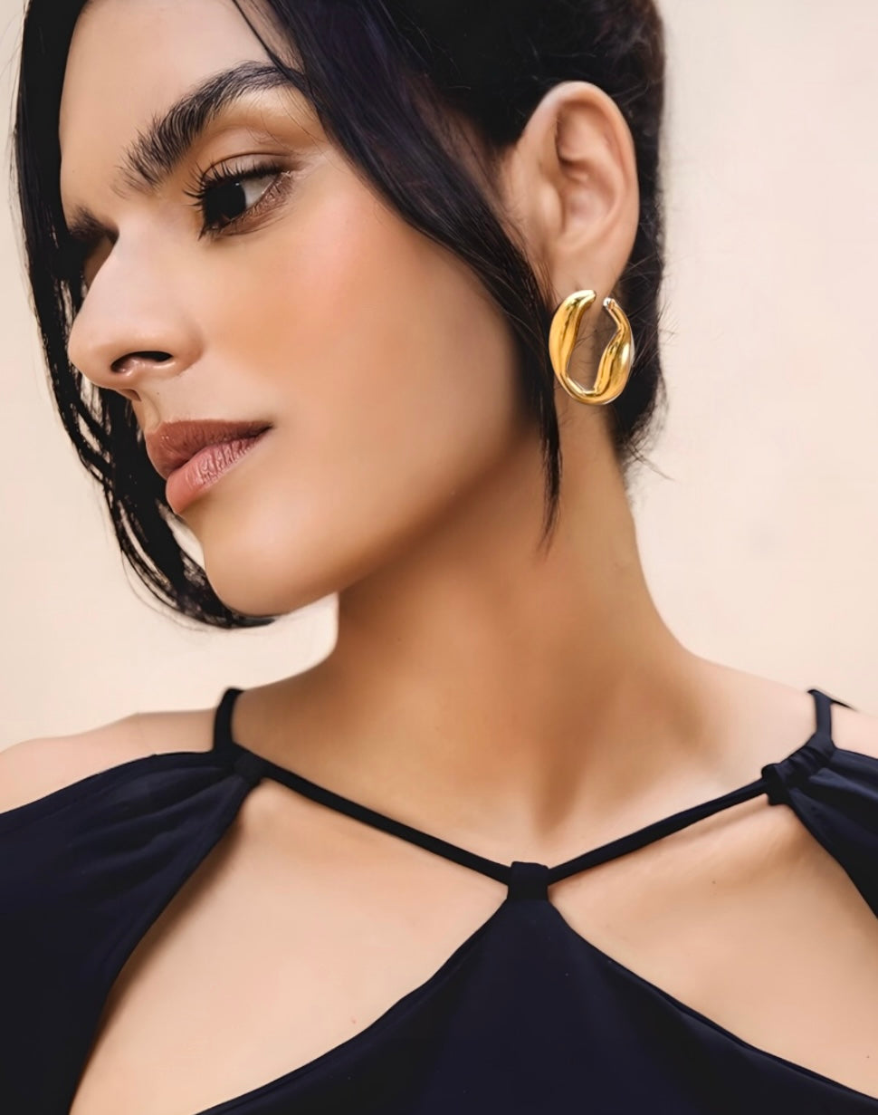 SILVER MINI LINK HOOPS AEQEA