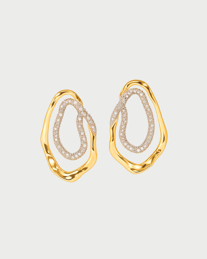 SOLANALES CRYSTAL DOUBLE LOOP EARRINGS