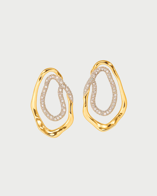 SOLANALES CRYSTAL DOUBLE LOOP EARRINGS
