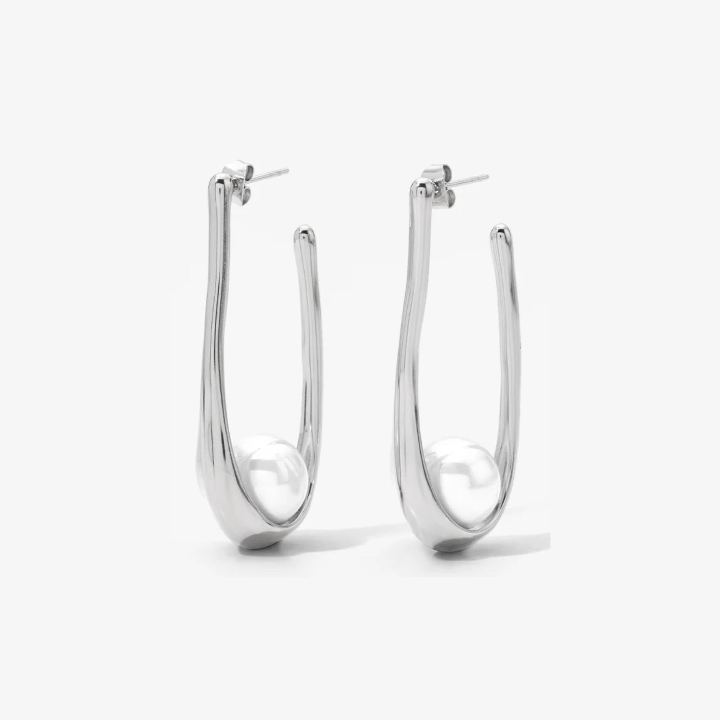 SILVER DROPLET EARRINGS - AEQEA