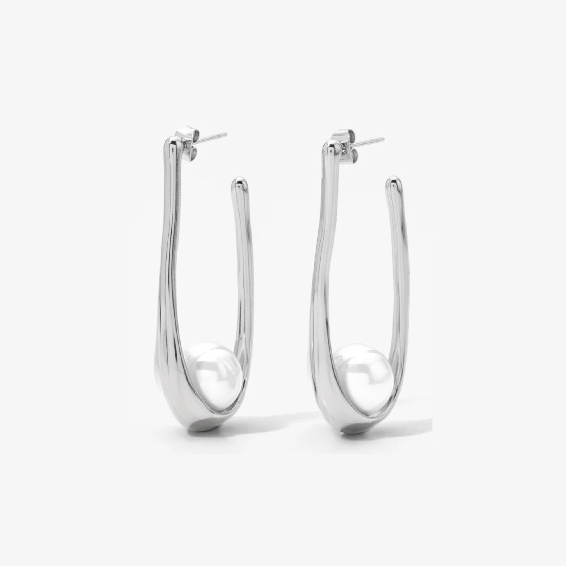 SILVER DROPLET EARRINGS - AEQEA