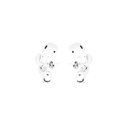 AEQEA SILVER PEBBLE POD EARRING