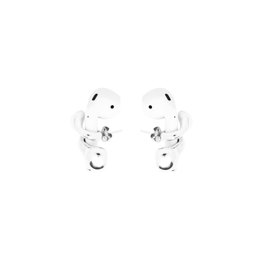 AEQEA SILVER PEBBLE POD EARRING