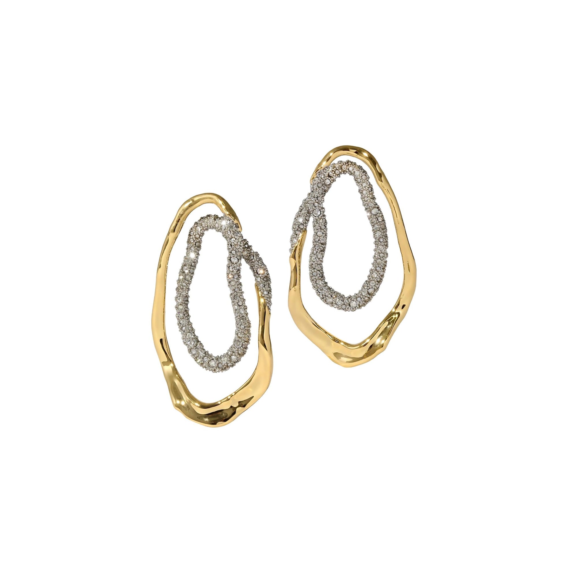 SOLANALES CRYSTAL DOUBLE LOOP EARRINGS - AEQEA 