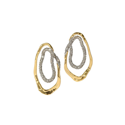 SOLANALES CRYSTAL DOUBLE LOOP EARRINGS - AEQEA 