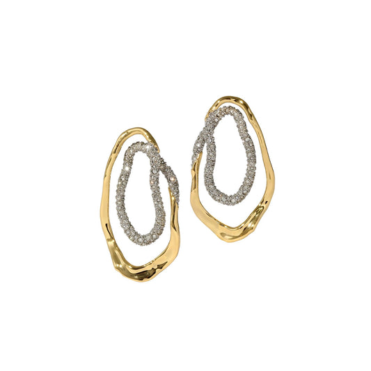 SOLANALES CRYSTAL DOUBLE LOOP EARRINGS - AEQEA 