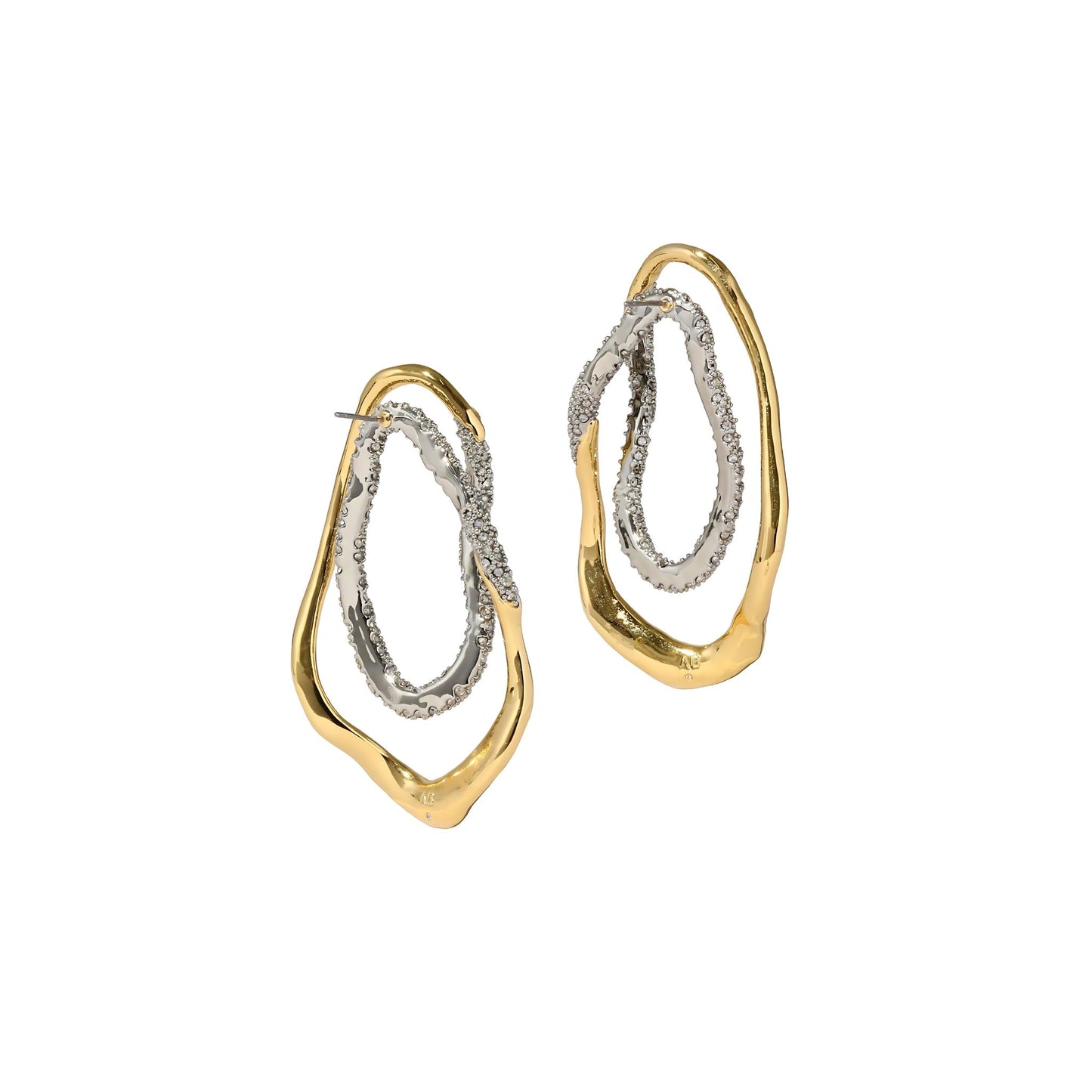 SOLANALES CRYSTAL DOUBLE LOOP EARRINGS - AEQEA 