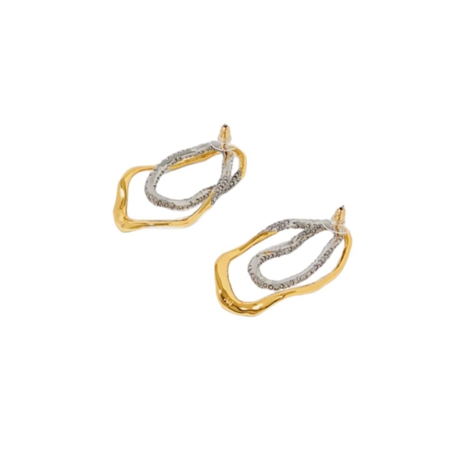 SOLANALES CRYSTAL DOUBLE LOOP EARRINGS - AEQEA 