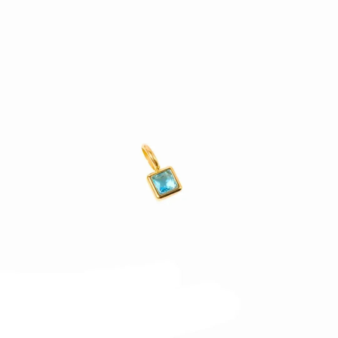 SQUARE ZIRCONIA BABY BLUE CHARM - AEQEA